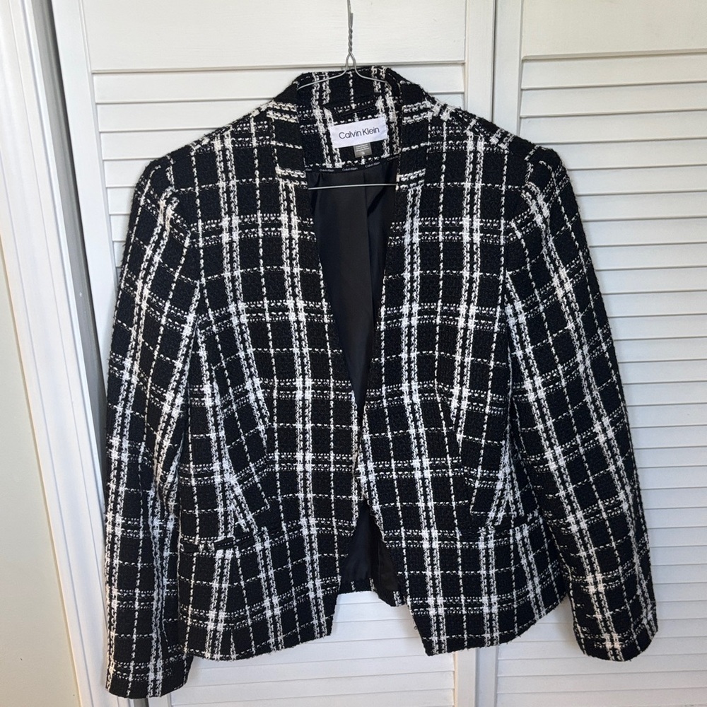 Calvin Klein Women's Checkered Blazer
